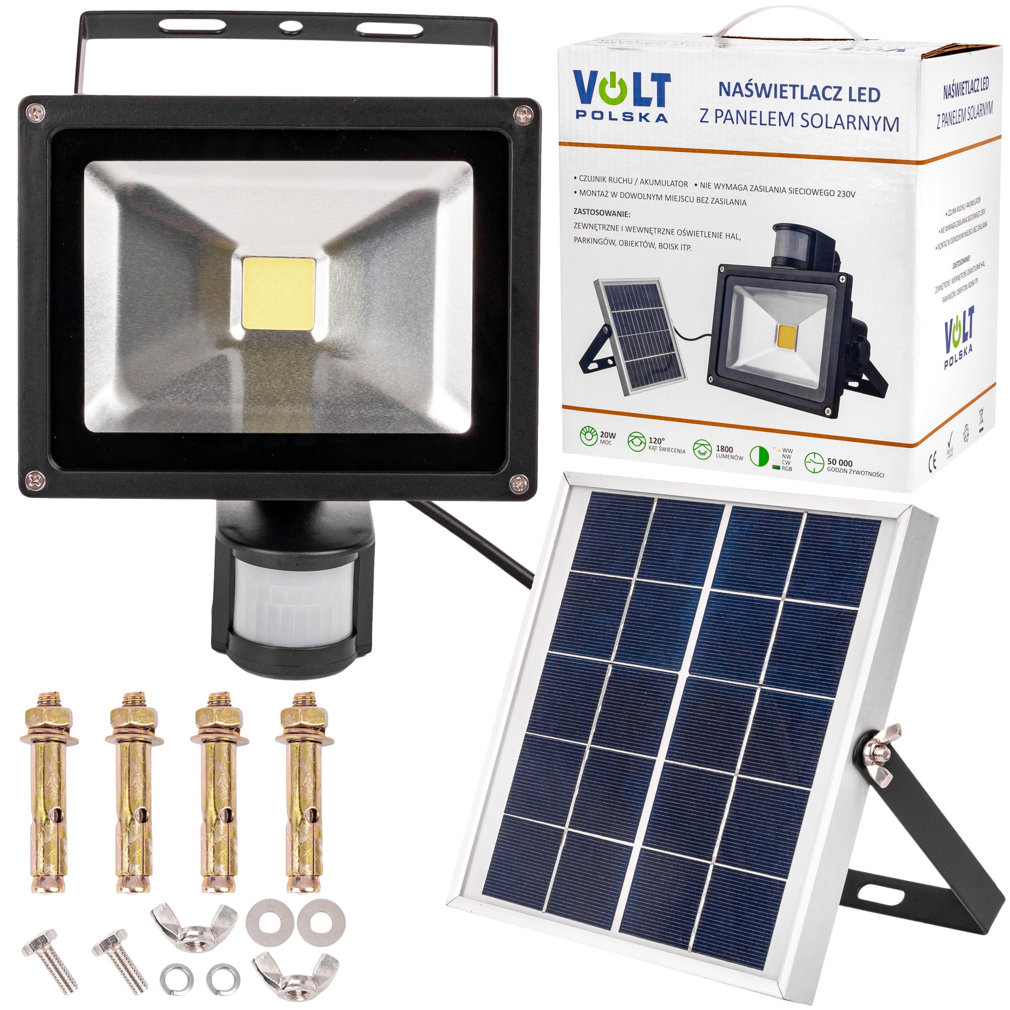 Set Proiector LED 20W , panou solar 5W , acumulator 4000mAH - imagine 15